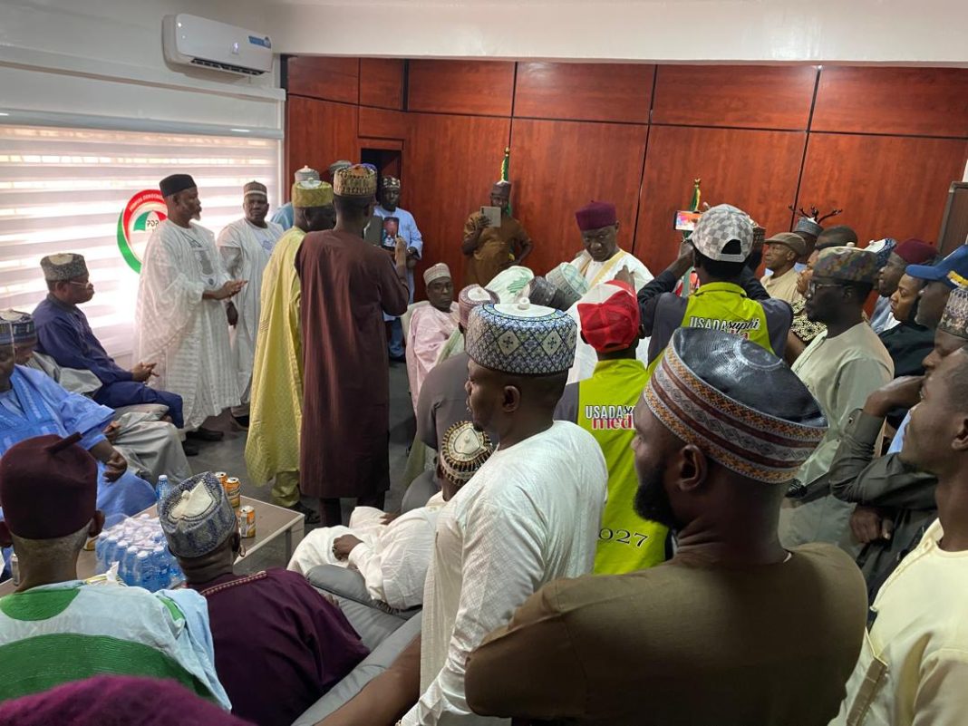 Bauchi PDP Stakeholders At Wadata Plaza As Adamu Usman Ahmed Submits Guber Form