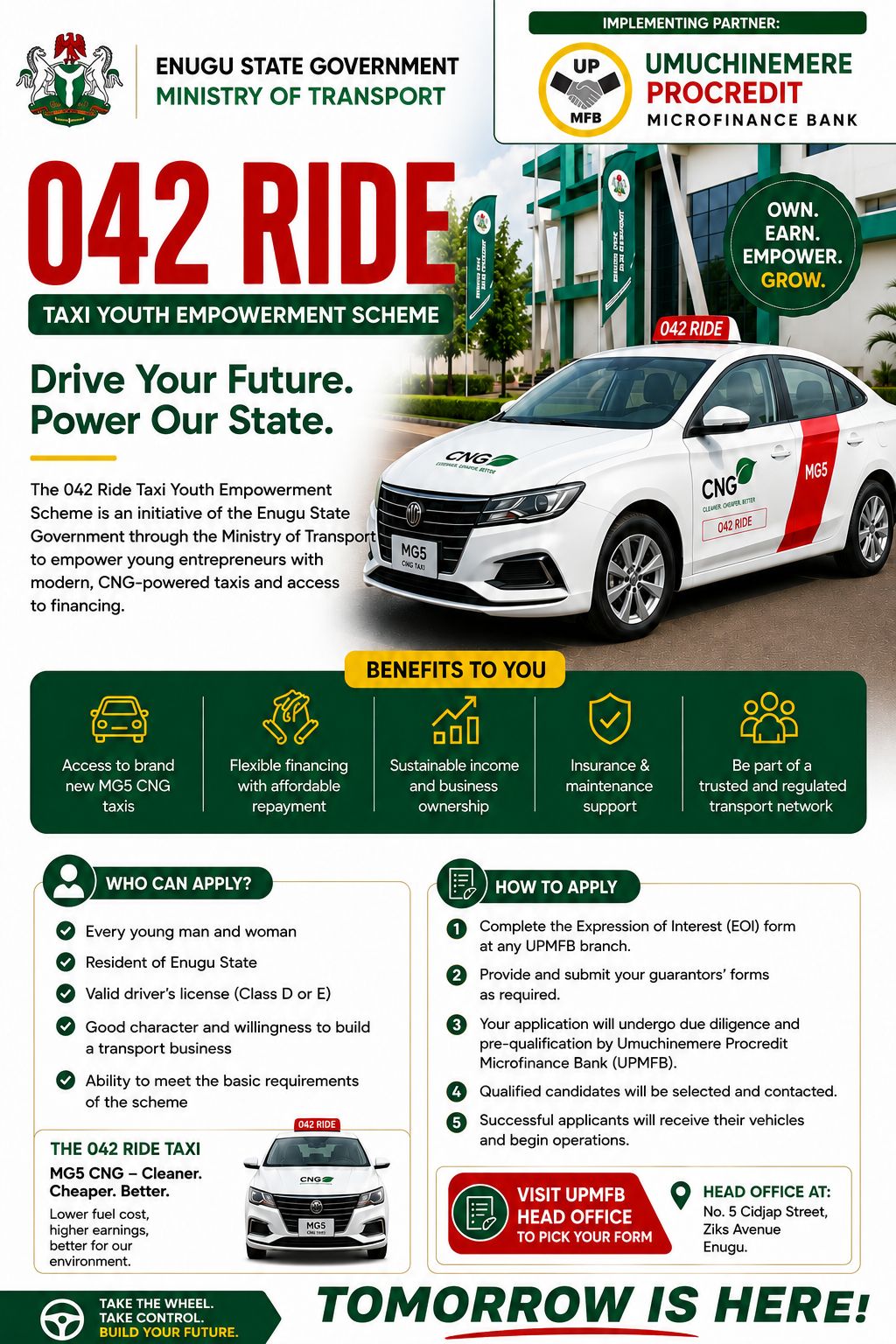 Enugu State Launches 042 Ride Taxi Youth Empowerment Scheme