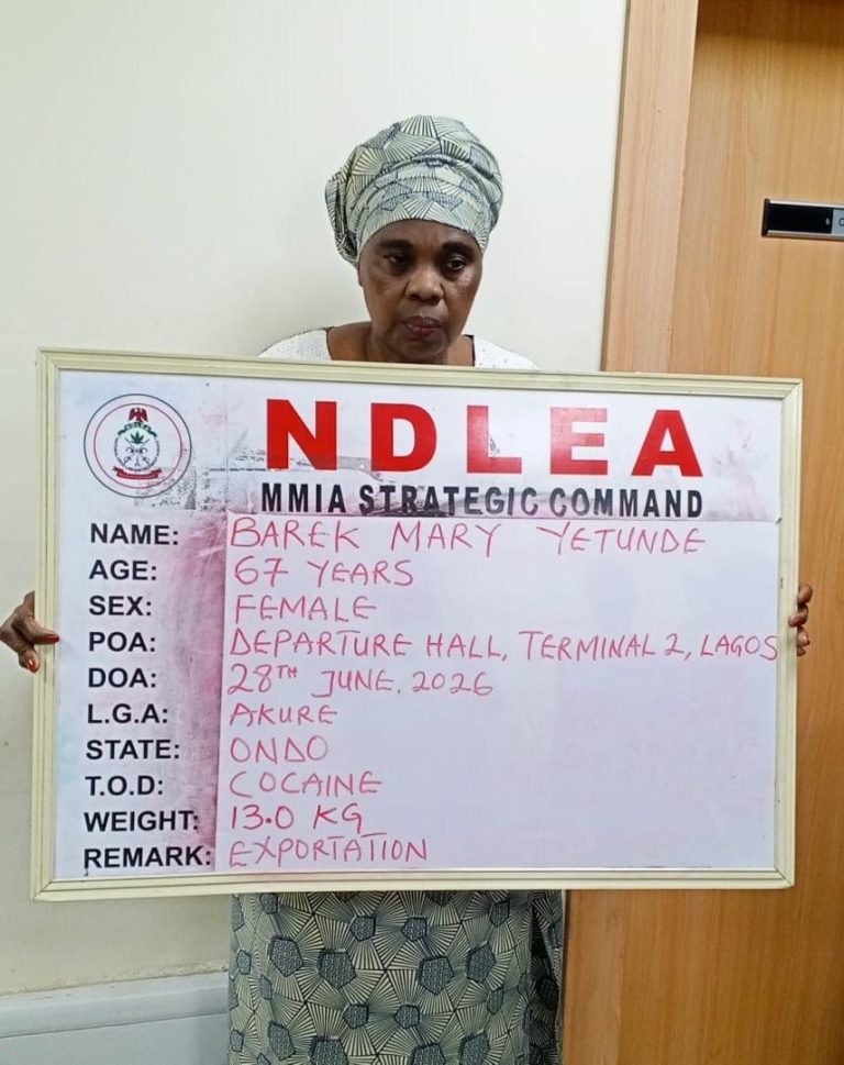 NDLEA Arrests Nigerian-British Grandmother With 13kg Cocaine Hidden in Plantain Peels