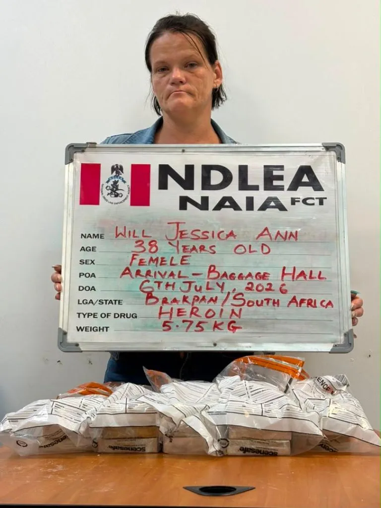 NDLEA Nabs South African Woman Using Toddler Son as Cover to Traffic Heroin